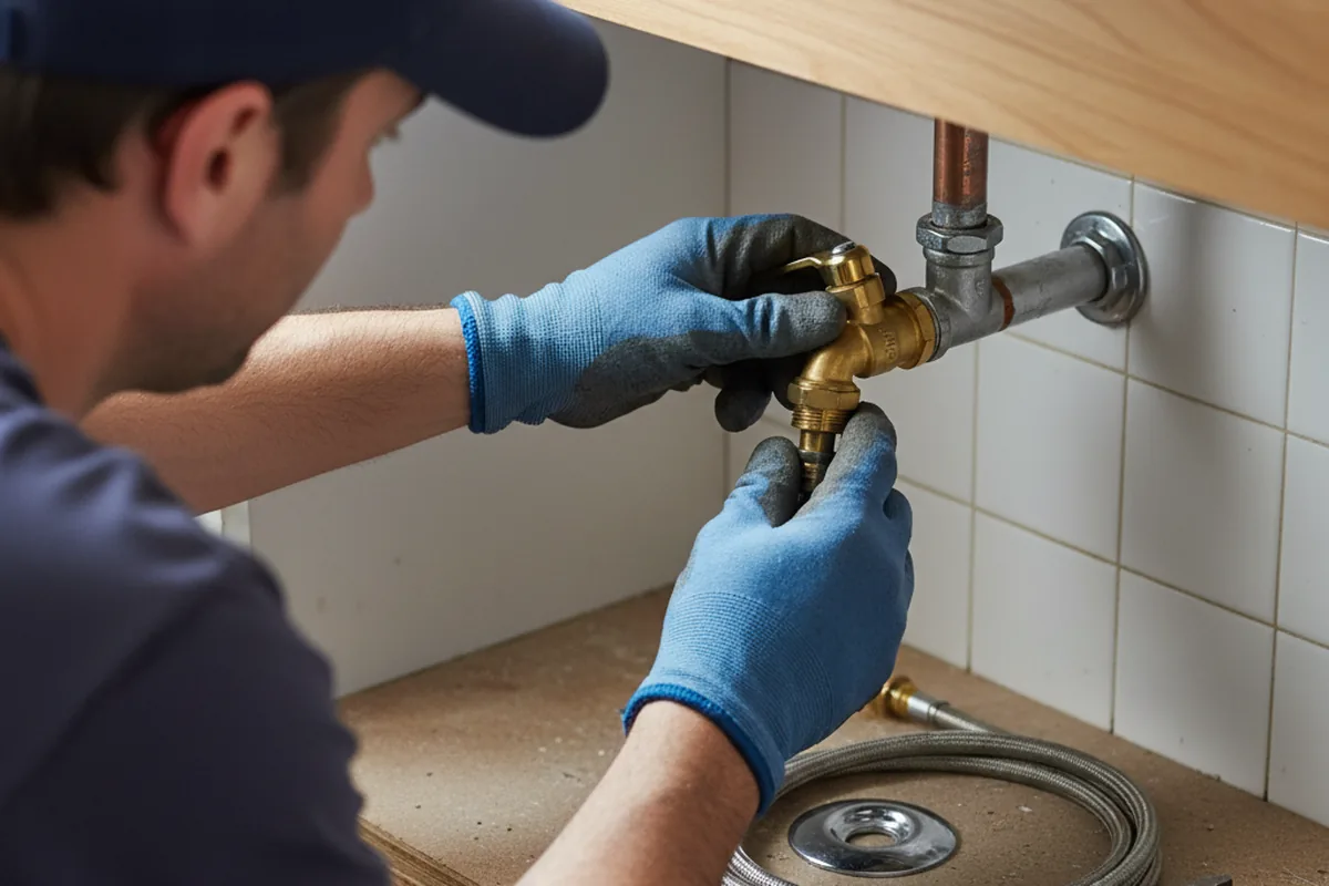 Shutoff valve and fitting work during Burst Pipe Repair in Kennebunk